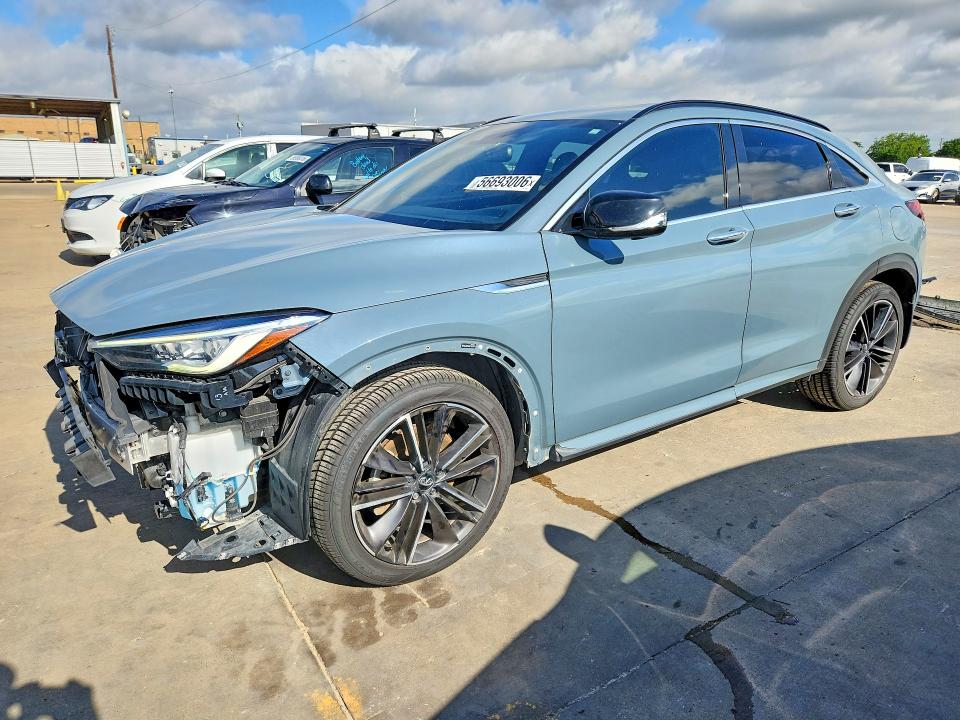 2022 Infiniti Qx55 VIN 3PCAJ5K36NF102725 COPART salvage auction — FRONT END, Tx - Salvage Vehicle Title, sold $3,600 on 2026-07-27 (photo 1)