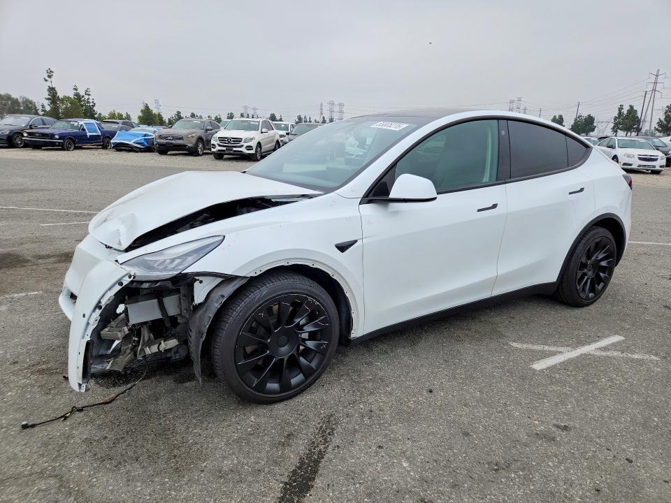 2021 Tesla VIN 5YJYGDED7MF125909 COPART salvage auction — FRONT END, Ca - Salvage Certificate, sold $8,300 on 2026-07-17 (photo 1)