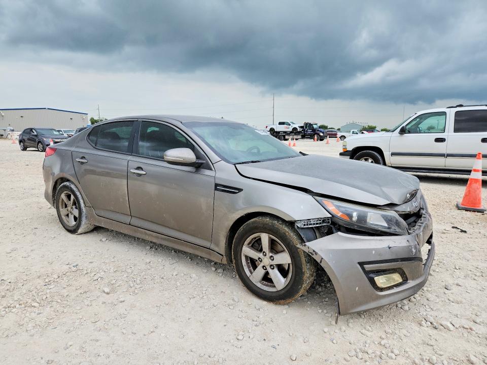 2015 Kia Optima VIN 5XXGM4A75FG395970 COPART salvage auction — FRONT END, TX - BONDED TITLE - SALVAGE (P), sold $675 on 2026-07-02 (photo 4)