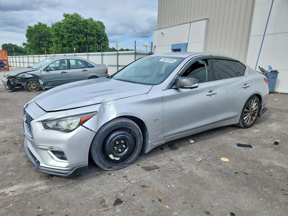2018 Infiniti Q50 VIN JN1EV7AP3JM360274 COPART salvage auction — FRONT END, FL - CERT OF TITLE SLVG REBUILDABLE, sold $15 on 2026-07-27 (photo 1)