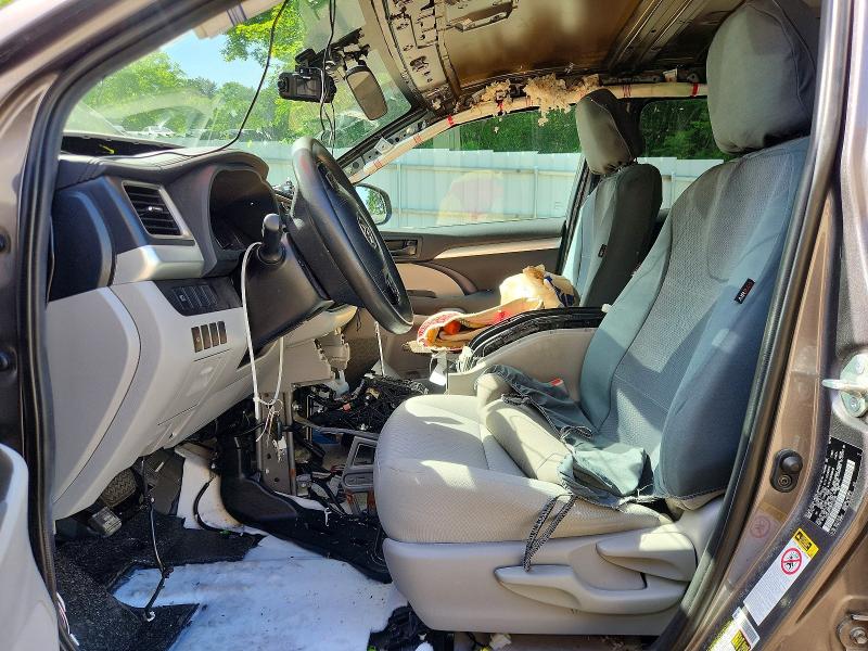 2019 Toyota Highlander VIN 5TDBZRFH1KS722495 COPART salvage auction — FRONT END, Vt - Cert Of Title-Salvage Vehicle, sold $8,300 on 2026-07-06 (photo 7)
