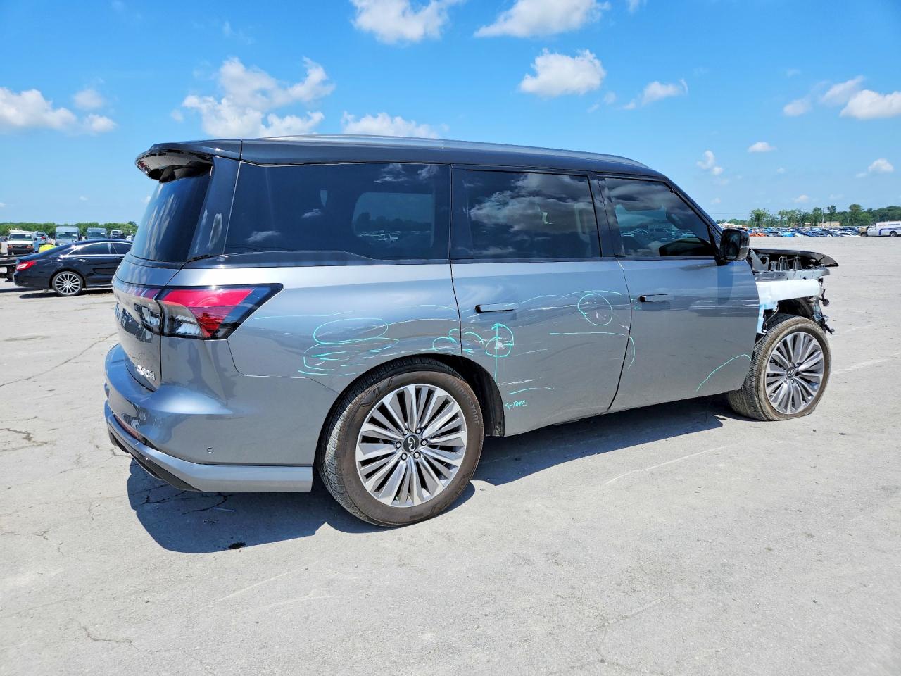 2025 Infiniti QX80 VIN JN8AZ3DBXS9400349 COPART salvage auction — Front End, TN - SALVAGE CERTIFICATE, sold $43,000 on 2026-06-29 (photo 3)