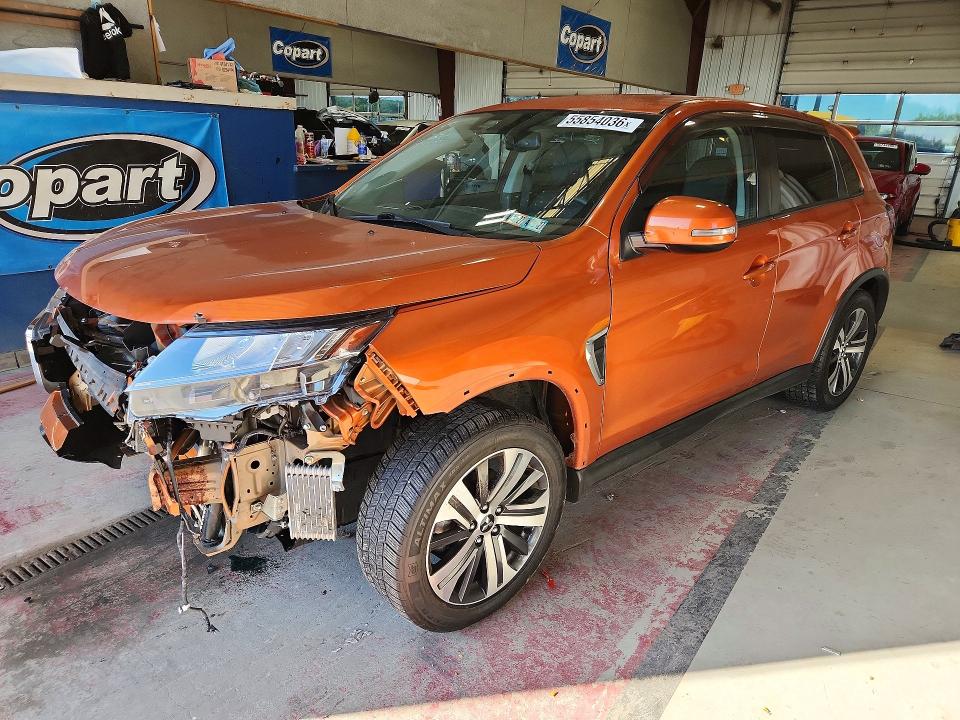 2022 Mitsubishi Outlander VIN JA4ARUAU9NU013164 COPART salvage auction — FRONT END, Pa - Certificate Of Salvage, sold $3,700 on 2026-07-13 (photo 1)