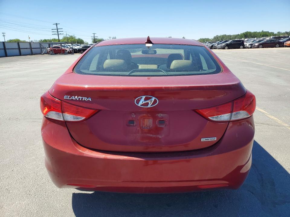 2012 Hyundai Elantra VIN KMHDH4AE0CU325025 COPART salvage auction — FRONT END, Id - Salvage Certificate Of Title, sold $425 on 2026-07-30 (photo 6)
