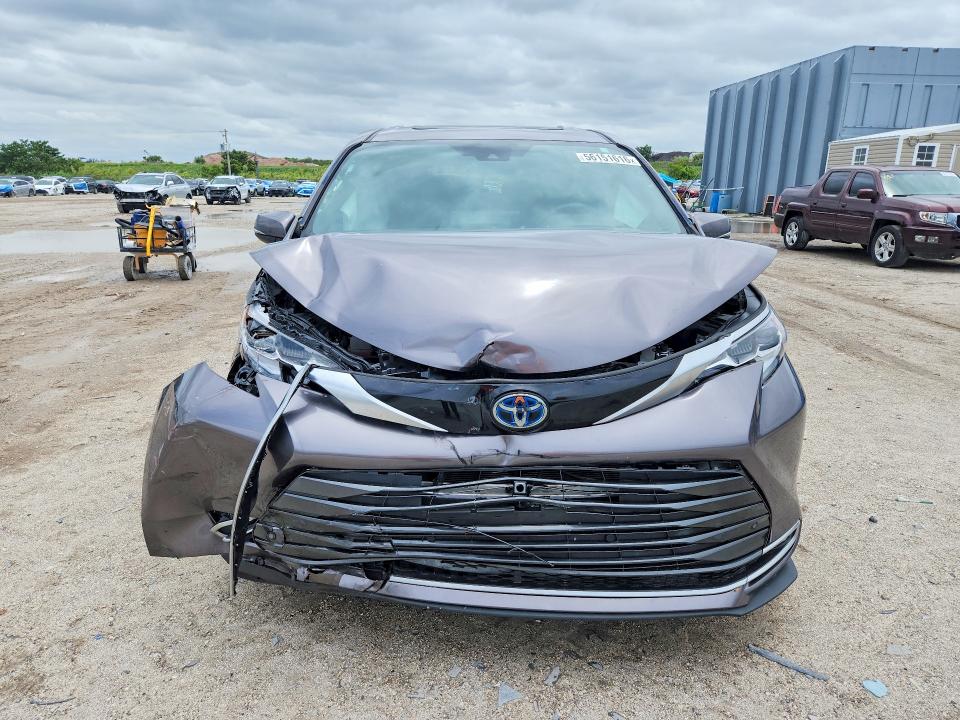 2022 Toyota Sienna VIN 5TDERKEC0NS085050 COPART salvage auction — FRONT END, Fl - Cert Of Title Slvg Rebuildable, sold $12,300 on 2026-07-16 (photo 5)