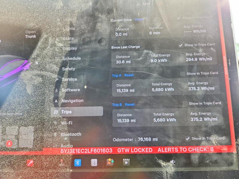 2020 Tesla Model 3 VIN 5YJ3E1EC2LF601603 COPART salvage auction — SIDE, Md - Cert Of Salvage > 75% Damage, sold $6,600 on 2026-07-07 (photo 9)
