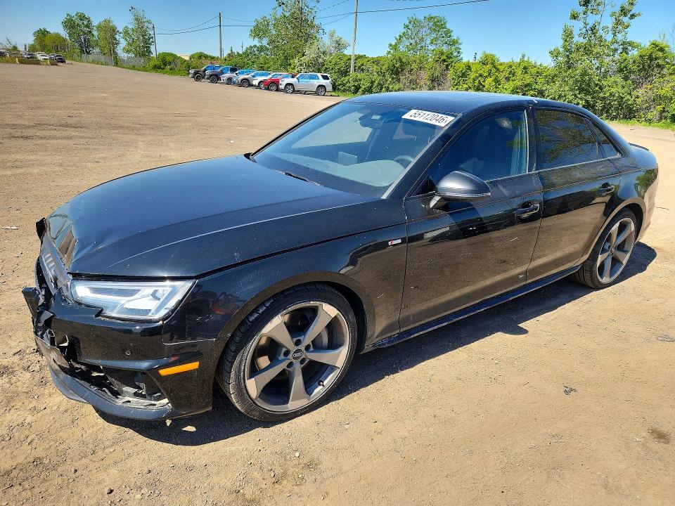 2019 Audi A4 VIN WAUENAF41KA074738 — COPART salvage auction photo