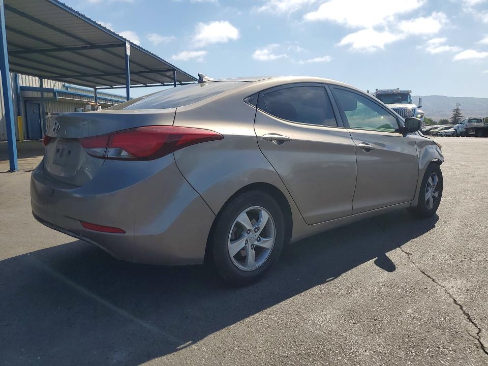 2014 Hyundai VIN 5NPDH4AE9EH524964 COPART salvage auction — FRONT END, Ca - Salvage Certificate, sold $675 on 2026-07-02 (photo 3)