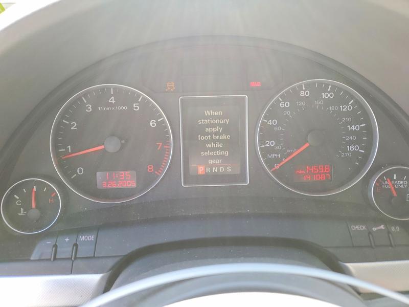 2005 Audi A4 VIN WAUDF68E45A500017 COPART salvage auction — FRONT END, Pa - Certificate Of Salvage, sold $400 on 2026-07-15 (photo 9)