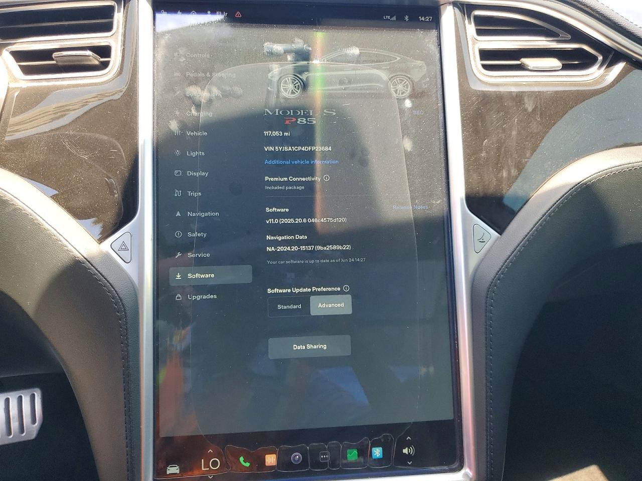 2013 Tesla Model S VIN 5YJSA1CP4DFP23684 COPART salvage auction — Front End, CA - SALVAGE CERTIFICATE, sold $2,500 on 2026-06-30 (photo 9)
