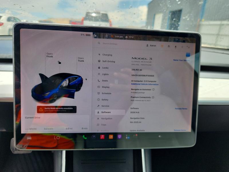 2018 Tesla Model 3 VIN 5YJ3E1EB6JF100928 COPART salvage auction — REAR END, UT - SALVAGE CERTIFICATE, sold $3,100 on 2026-07-31 (photo 9)