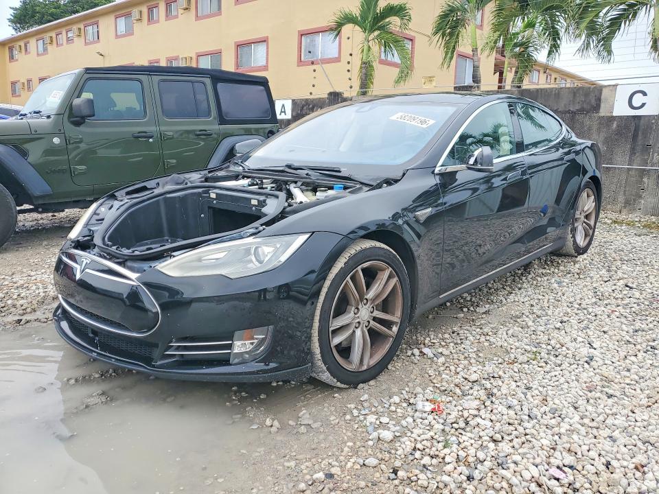 2015 Tesla VIN 5YJSA1H11FFP78486 COPART salvage auction — FRONT END, Fl - Cert Of Title Slvg Rebuildable, sold $3,700 on 2026-07-10 (photo 1)