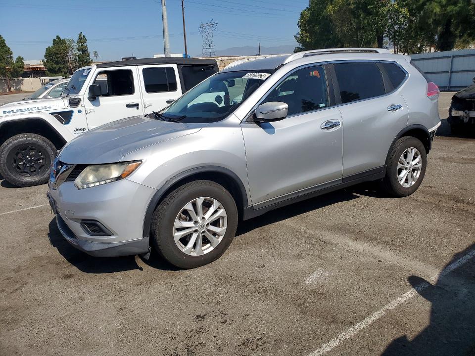 2015 Nissan Rogue VIN KNMAT2MT3FP527106 COPART salvage auction — REAR END, CA - SALVAGE CERTIFICATE, sold $1,250 on 2026-07-28 (photo 1)
