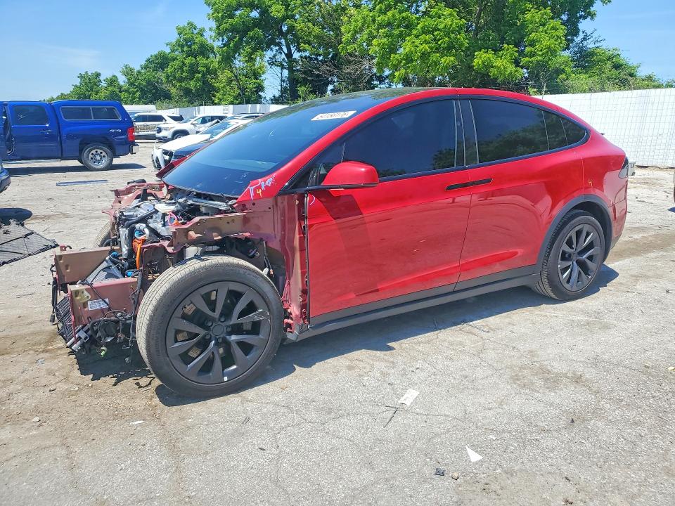 2023 Tesla Model x VIN 7SAXCAE55PF380001 COPART salvage auction — FRONT END, Mo - Salvage Certificate Of Title, sold $21,600 on 2026-07-31 (photo 1)