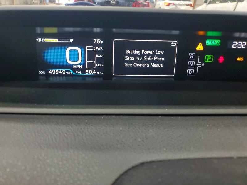 2022 Toyota Prius VIN JTDKAMFU7N3170126 COPART salvage auction — FRONT END, Ms - Cert Of Title-Salvaged, sold $6,700 on 2026-07-31 (photo 9)