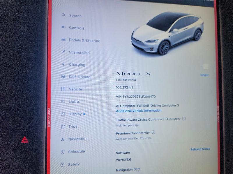 2020 Tesla Model x VIN 5YJXCDE25LF300470 COPART salvage auction — VANDALISM, Va - Cert Of Title - Salvage, sold $11,200 on 2026-08-21 (photo 9)
