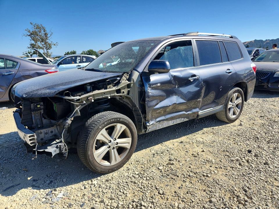 2012 Toyota Highlander VIN 5TDDK3EH5CS102567 COPART salvage auction — FRONT END, Ca - Salvage Certificate, sold $4,100 on 2026-07-07 (photo 1)