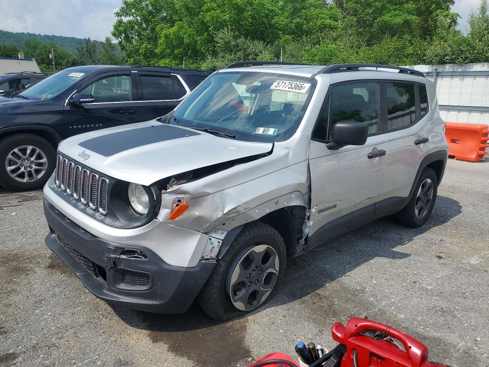 2018 Jeep VIN ZACCJBAB9JPH18566 COPART salvage auction — FRONT END, Pa - Certificate Of Salvage, sold $1,100 on 2026-08-11 (photo 1)