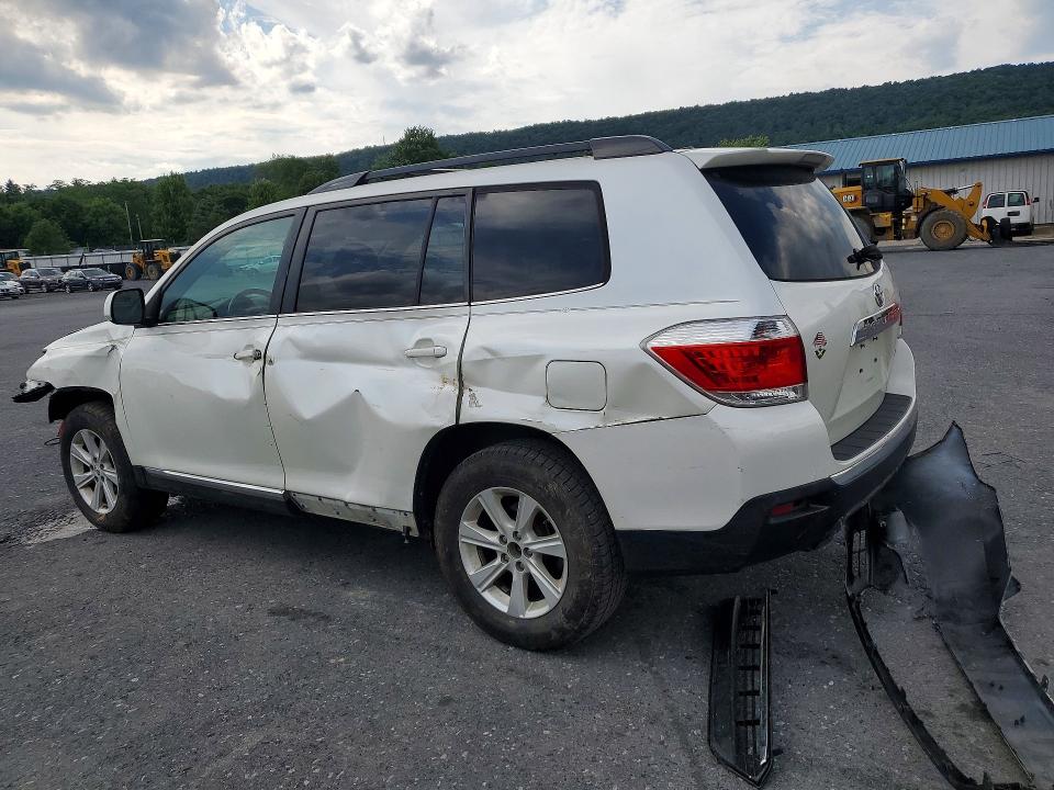 2012 Toyota Highlander VIN 5TDBK3EH7CS149235 COPART salvage auction — FRONT END, Pa - Certificate Of Salvage, sold $2,550 on 2026-07-14 (photo 2)