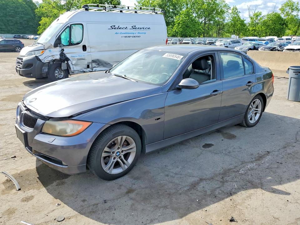 2008 BMW 3 series VIN WBAVC73548KX90106 COPART salvage auction — FRONT END, NY - MV-907A SALVAGE CERTIFICATE, sold $325 on 2026-07-14 (photo 1)