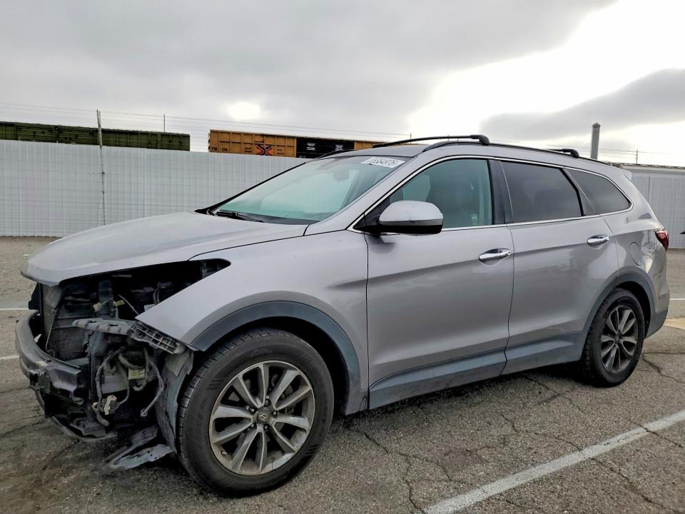 2018 Hyundai Santa fe VIN KM8SM4HF5JU269758 COPART salvage auction — FRONT END, Ca - Salvage Certificate, sold $1,650 on 2026-07-31 (photo 1)