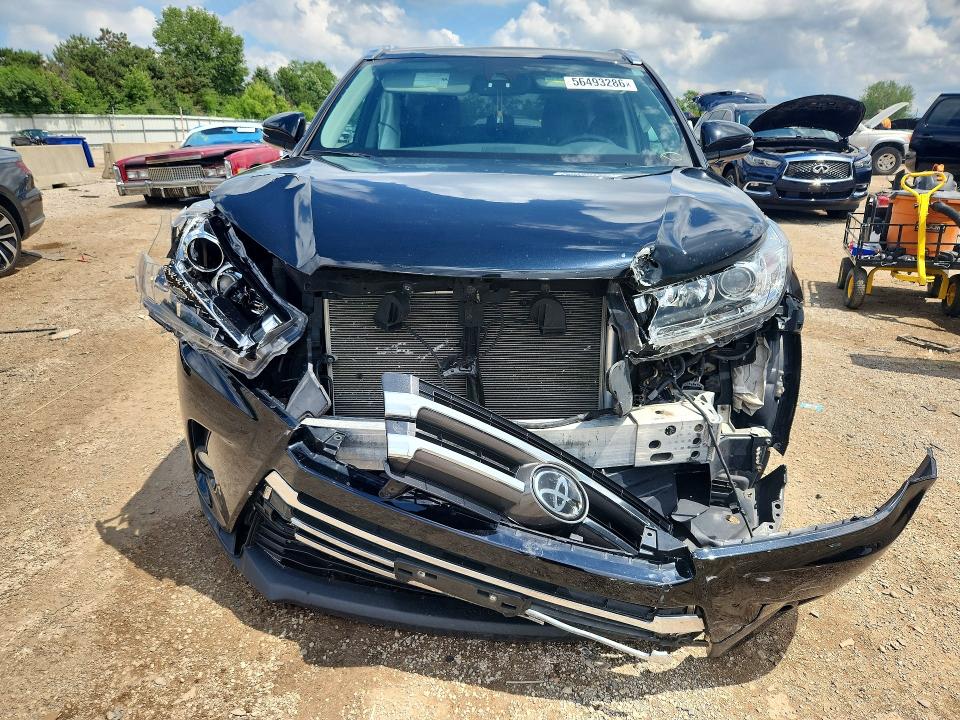 2018 Toyota Highlander VIN 5TDDZRFH8JS819393 COPART salvage auction — FRONT END, Il - Salvage Certificate, sold $250 on 2026-07-21 (photo 5)
