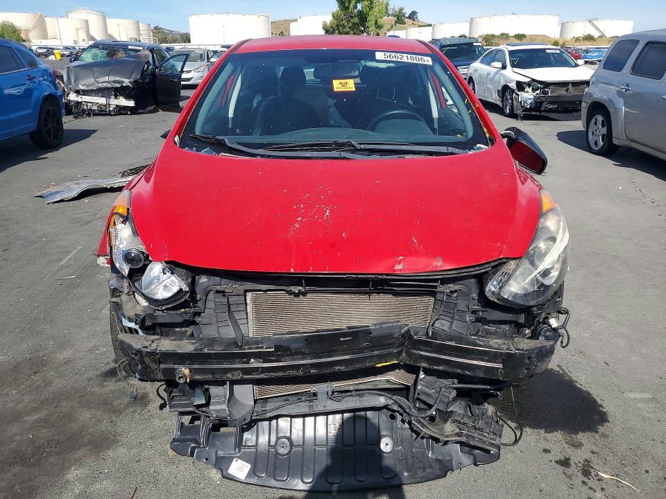 2013 Hyundai Elantra VIN KMHD35LE1DU072297 COPART salvage auction — FRONT END, Ca - Salvage Certificate, sold $300 on 2026-07-13 (photo 5)
