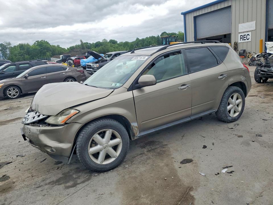 2003 Nissan Murano VIN JN8AZ08W53W209825 COPART salvage auction — FRONT END, Pa - Certificate Of Salvage, sold $400 on 2026-07-08 (photo 1)