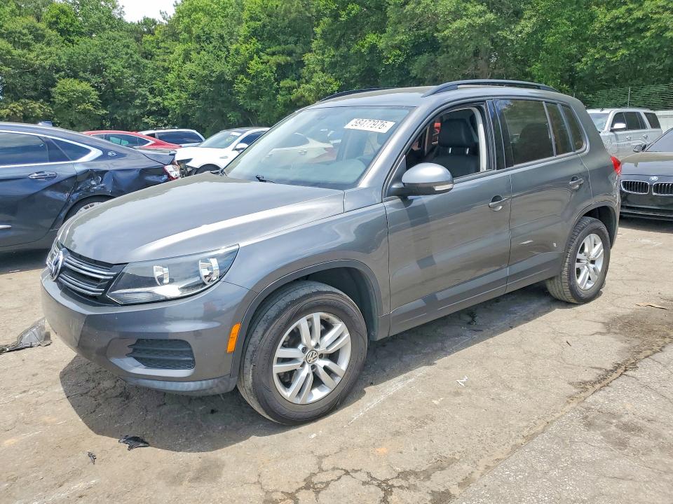 2016 Volkswagen Tiguan VIN WVGAV7AX1GW582087 COPART salvage auction — FRONT END, Ga - Cert Of Title-Salvage, sold $3,650 on 2026-07-28 (photo 1)