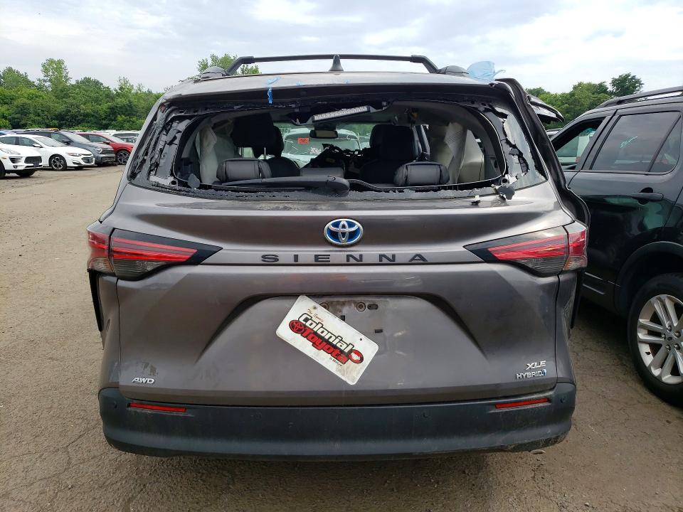 2021 Toyota Sienna VIN 5TDYSKFC1MS029908 COPART salvage auction — ROLLOVER, Ct - Certificate Of Title, sold $6,700 on 2026-07-09 (photo 6)