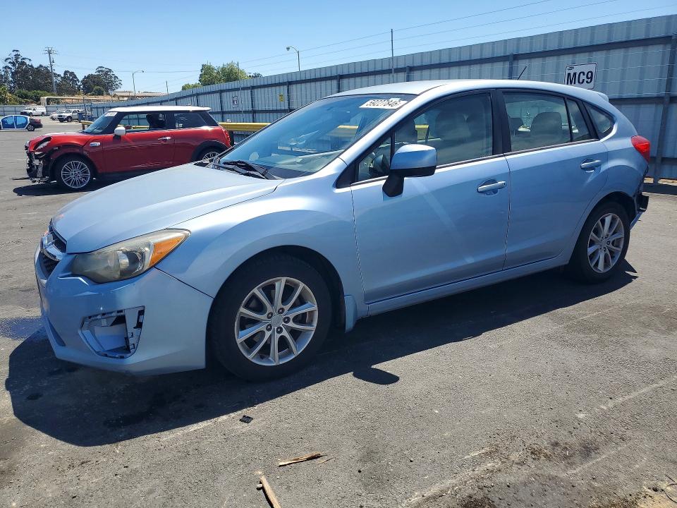 2012 Subaru Impreza VIN JF1GPAC64CH218616 COPART salvage auction — SIDE, CA - SALVAGE CERTIFICATE, sold $175 on 2026-07-13 (photo 1)