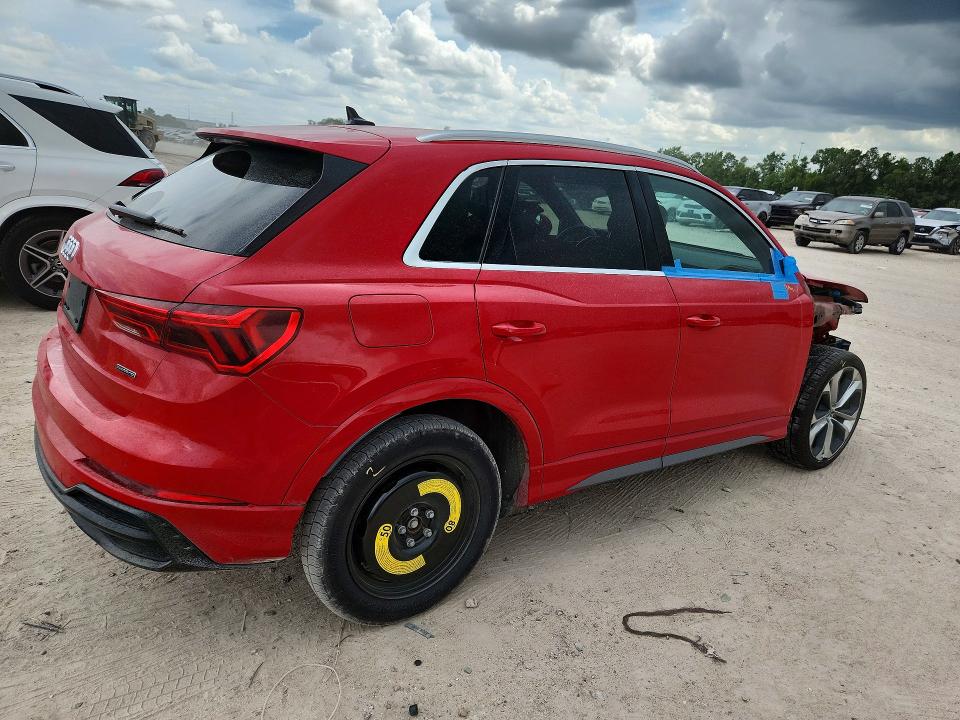 2021 Audi Q3 VIN WA1DECF33M1123775 COPART salvage auction — FRONT END, Tx - Salvage Vehicle Title, sold $8,300 on 2026-07-14 (photo 3)