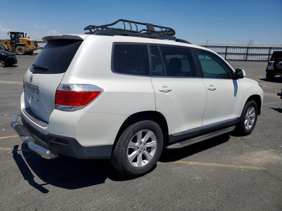 2013 Toyota Highlander VIN 5TDZK3EH9DS102109 COPART salvage auction — FRONT END, Ca - Salvage Certificate, sold $5,700 on 2026-07-16 (photo 3)