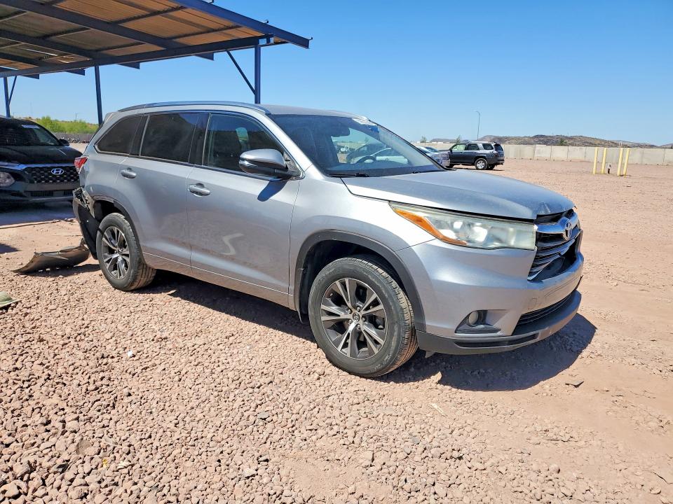 2016 Toyota Highlander VIN 5TDJKRFH6GS259485 COPART salvage auction — REAR END, Az - Cert Of Title - Salvage, sold $300 on 2026-07-28 (photo 4)