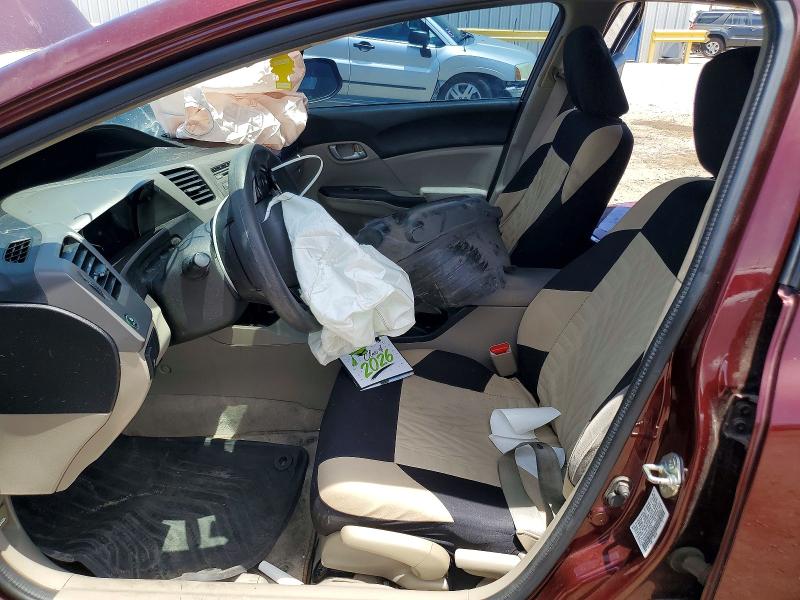 2012 Honda Civic VIN 19XFB2F56CE357326 COPART salvage auction — FRONT END, Az - Cert Of Title - Salvage, sold $499 on 2026-07-10 (photo 7)
