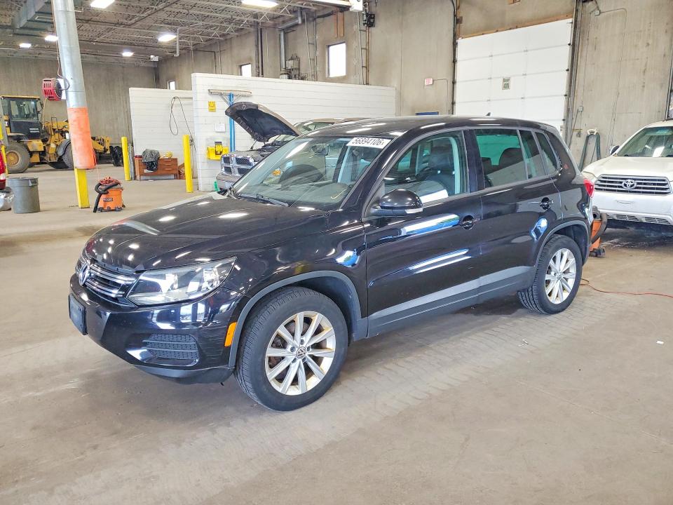 2014 Volkswagen Tiguan VIN WVGBV3AX3EW618744 COPART salvage auction — MINOR DENT/SCRATCHES, Mn - Certificate Of Title, sold $1,050 on 2026-07-16 (photo 1)