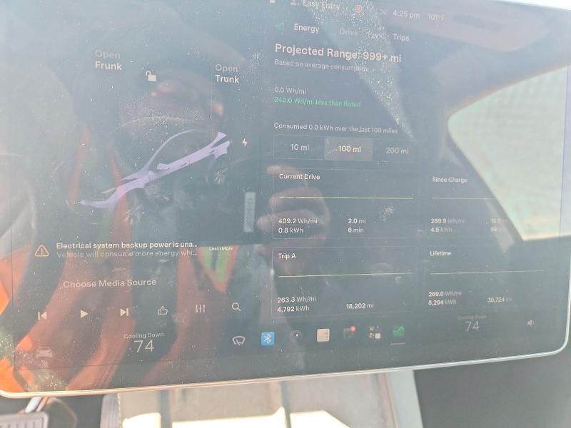 2023 Tesla Model y VIN 7SAYGDEEXPA064469 COPART salvage auction — SIDE, TX - SALVAGE VEHICLE TITLE (P), sold $5,900 on 2026-07-16 (photo 9)