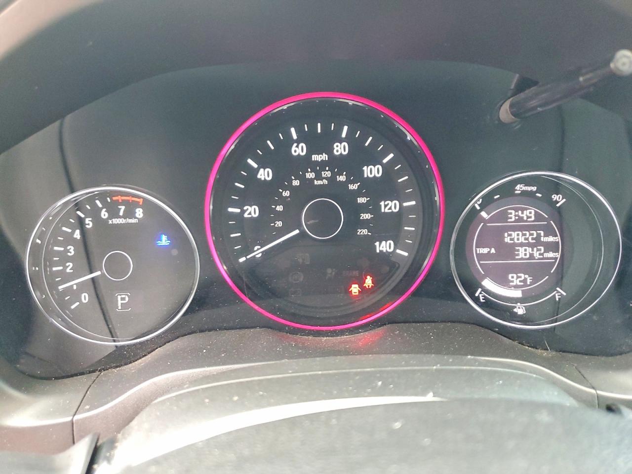 2016 Honda HR-V VIN 3CZRU6H70GM767283 COPART salvage auction — Water/Flood, TX - SALVAGE TITLE-FLOOD DAMAGE, sold $2,800 on 2026-06-29 (photo 9)