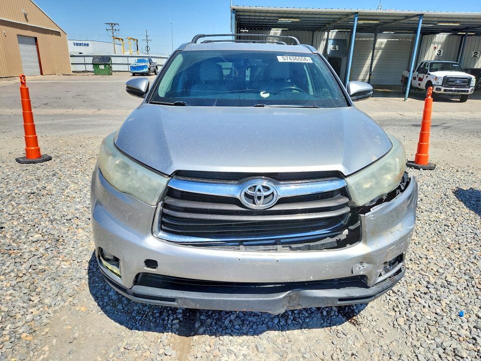 2015 Toyota Highlander VIN 5TDDKRFH9FS188665 COPART salvage auction — FRONT END, Co - Public - Salvage Title, sold $8,600 on 2026-07-09 (photo 5)