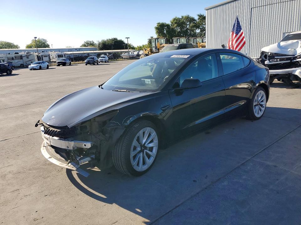 2022 Tesla Model 3 VIN 5YJ3E1EA3NF188298 COPART salvage auction — FRONT END, Ca - Certificate Of Title, sold $3,850 on 2026-07-08 (photo 1)