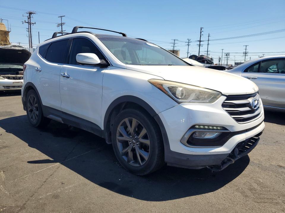 2017 Hyundai Santa fe VIN 5XYZW4LA7HG447688 COPART salvage auction — FRONT END, Ca - Salvage Certificate, sold $2,900 on 2026-07-08 (photo 4)