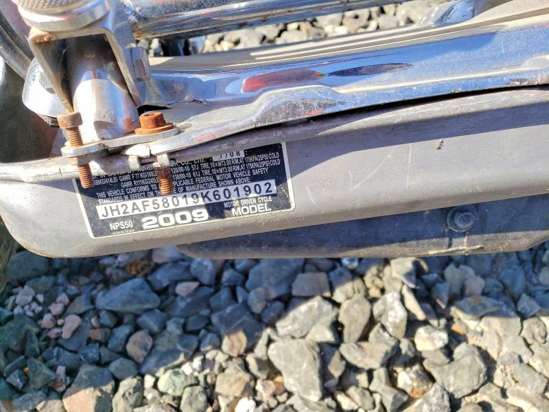 2009 Honda Nps50 VIN JH2AF58019K601902 COPART salvage auction — NORMAL WEAR, Ca - Dis/Dlr/Exp Only Clean Title, sold $125 on 2026-07-27 (photo 9)