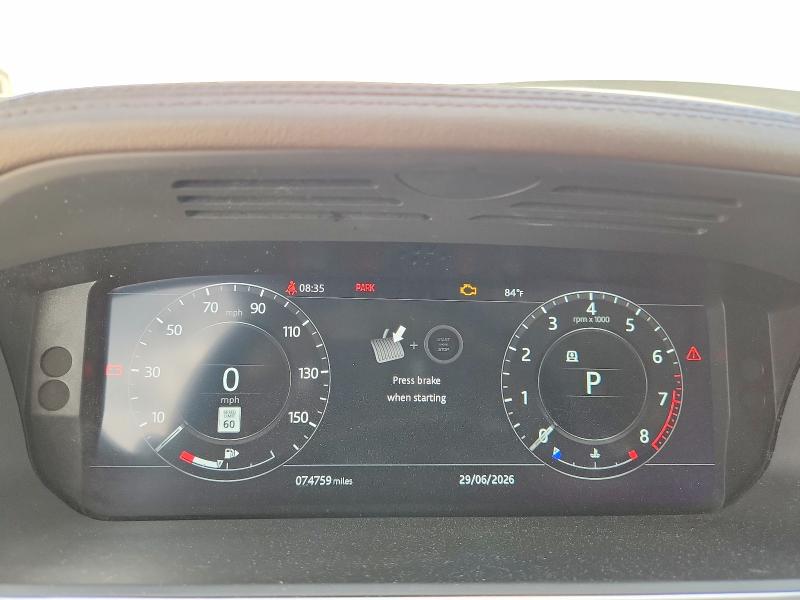 2019 Land rover RANGE ROVER VIN SALGS2SV6KA555229 COPART salvage auction — MECHANICAL, Tx - Certificate Of Title (P), sold $12,600 on 2026-08-20 (photo 9)