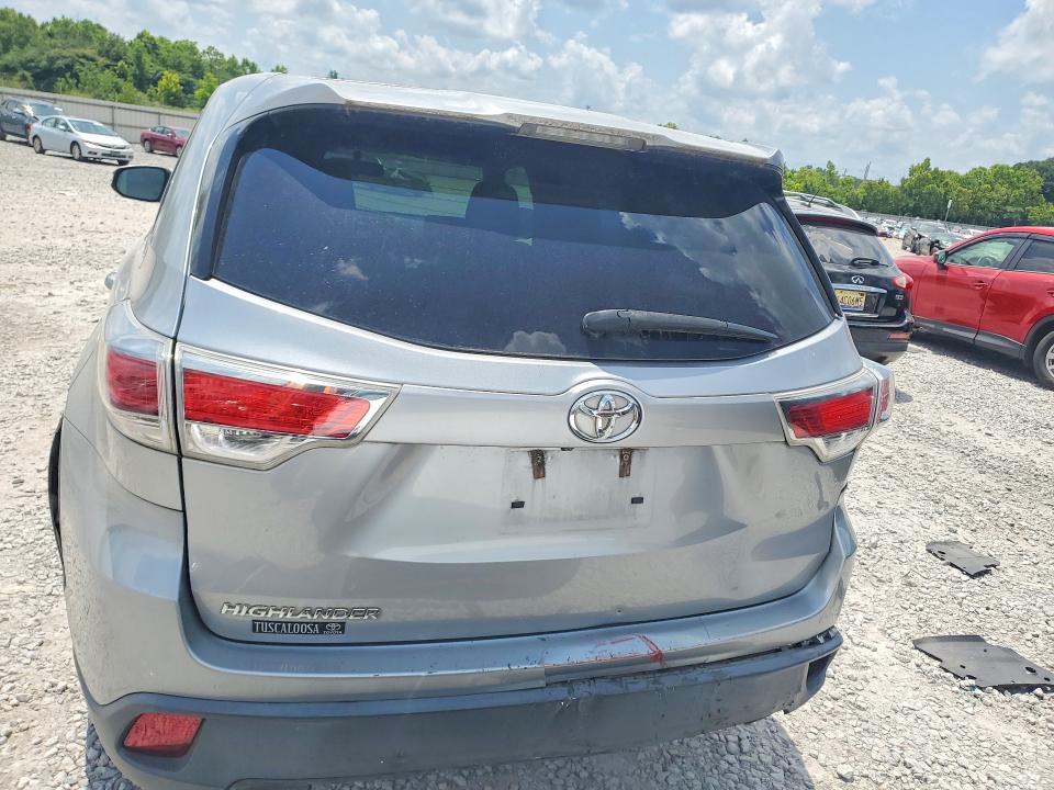 2016 Toyota Highlander VIN 5TDZARFH1GS019346 COPART salvage auction — REAR END, Al - Cert Of Title-Salvage Title, sold $6,000 on 2026-07-07 (photo 6)