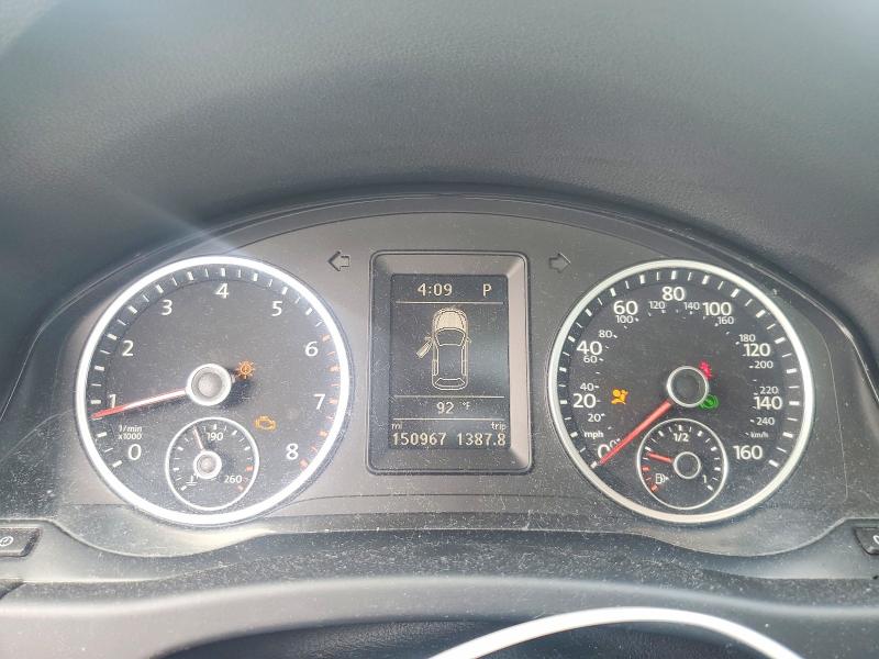 2014 Volkswagen Tiguan VIN WVGBV3AX5EW026066 COPART salvage auction — WATER/FLOOD, VA - CERT OF TITLE-SALVAGE WATER, sold $1,350 on 2026-07-23 (photo 9)