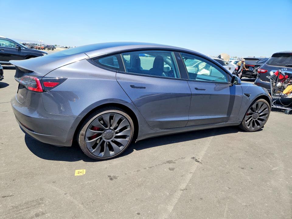 2023 Tesla VIN 5YJ3E1EC0PF398474 COPART salvage auction — SIDE, Ca - Salvage Certificate, sold $12,600 on 2026-07-08 (photo 3)
