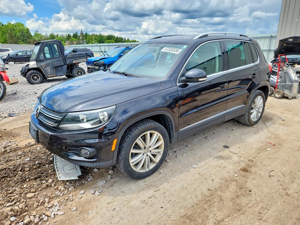 2014 Volkswagen Tiguan VIN WVGBV3AX1EW541890 COPART salvage auction — FRONT END, Wi - Certificate Of Title, sold $1,050 on 2026-08-03 (photo 1)