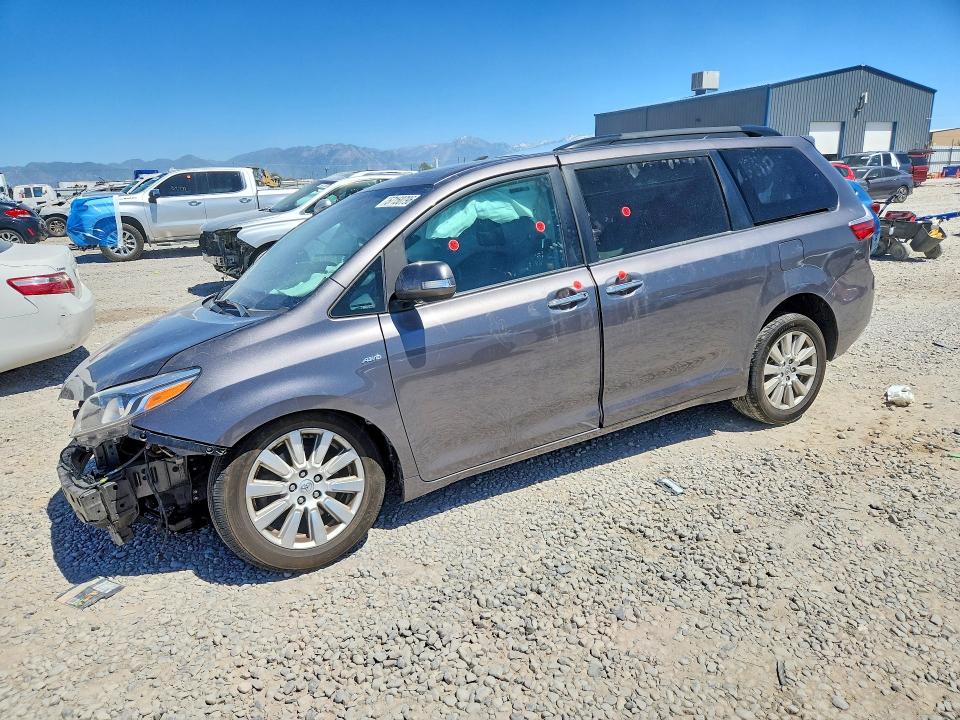 2017 Toyota VIN 5TDDZ3DC3HS186929 COPART salvage auction — FRONT END, Ut - Salvage Certificate, sold $3,300 on 2026-07-28 (photo 1)