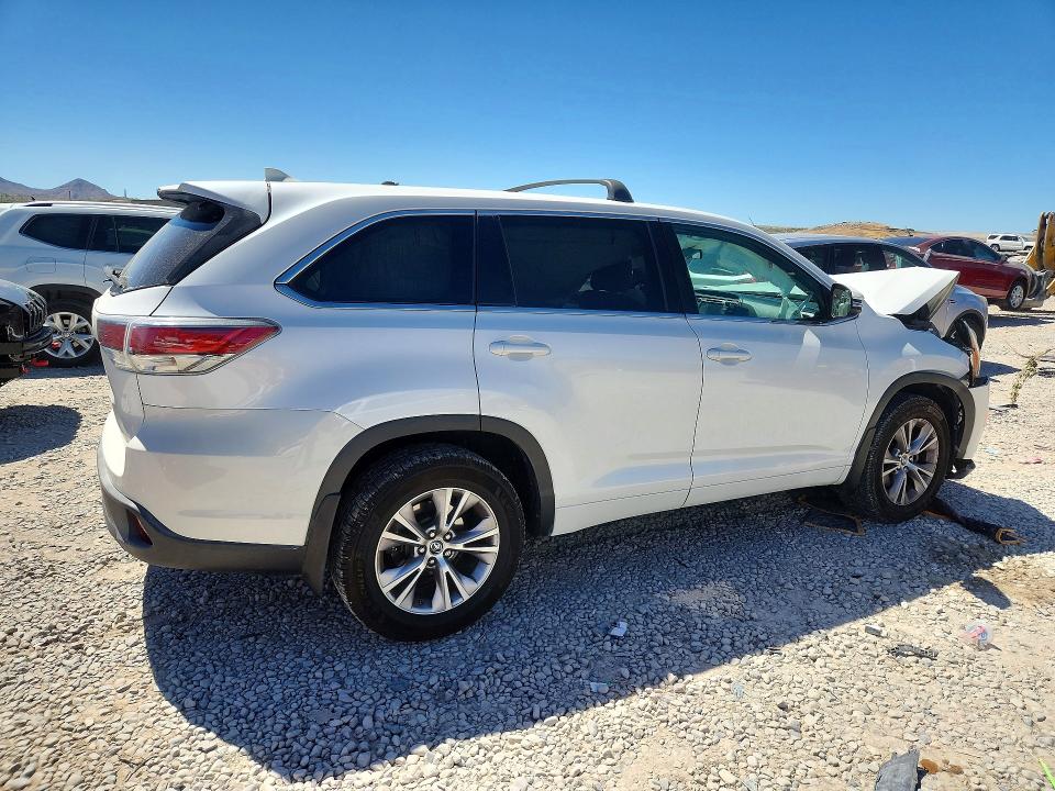 2016 Toyota Highlander VIN 5TDZKRFH9GS177527 COPART salvage auction — FRONT END, UT - SALVAGE CERTIFICATE, sold $3,300 on 2026-07-24 (photo 3)
