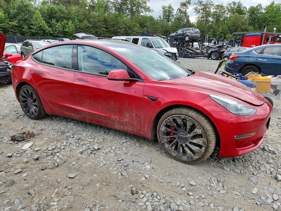 2023 Tesla VIN 5YJ3E1EC8PF672357 COPART salvage auction — FRONT END, Md - Cert Of Salvage > 75% Damage, sold $9,300 on 2026-07-10 (photo 4)